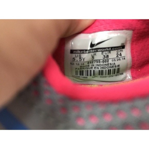 Nike "Flex 2014 Run" Black and Red Running Shoes....5.5Y US - Picture 5 of 6